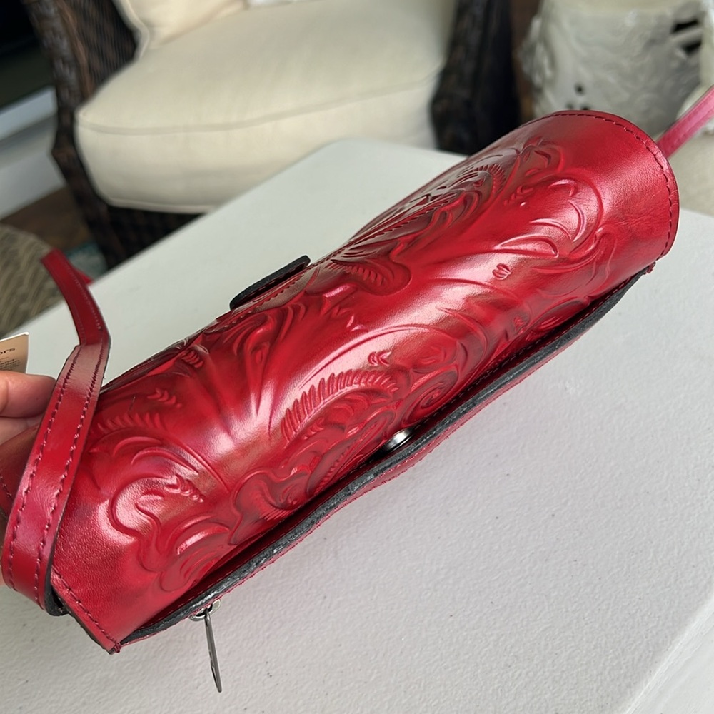 PATRICIA NASH Lanza tooled leather crossbody bag red - Picture 10 of 17